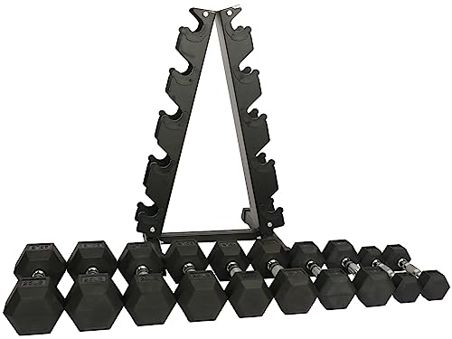 Rubber Coated Hex Dumbbell Weight Set R443