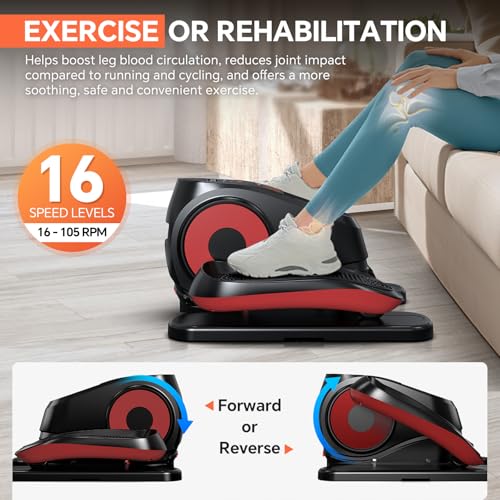 Under Desk Elliptical Machine with Remote Control, Quiet Electric Leg Exerciser L5782