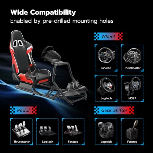ARES WING Racing Simulator Cockpit with Monitor Mount and Seat P60837