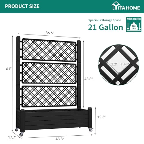YITAHOME 4x4x2ft Plastic Raised Garden Bed Kit, Outdoor Resin Planter Box, White K1360