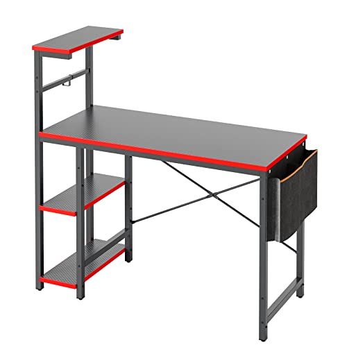 Bestier Gaming Desk with LED Lights, 51.3 Inch Computer Desk Q970