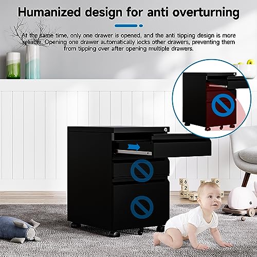 2 Drawer Vertical File Cabinet with Lock for Letter Size, Steel Office Storage Y50014