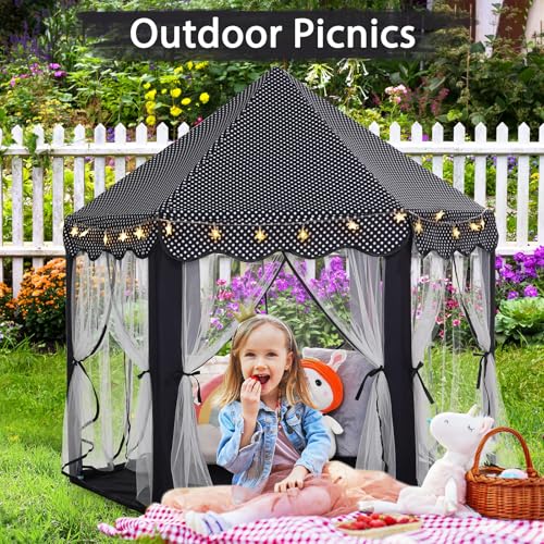 Monobeach Princess Tent Girls Large Playhouse with Star Lights L847553
