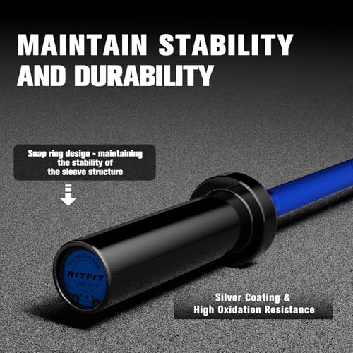 RITFIT Olympic Barbell 4ft/6ft 2 Inch Weight Bar for Strength Training, 500lbs Capacity F369