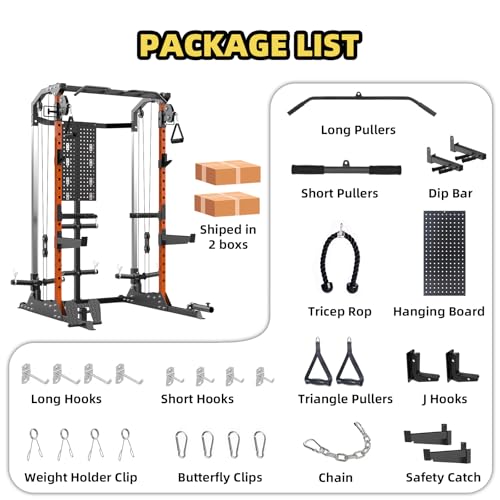 Power Cage 2000Lbs Capacity Power Rack with Cable Crossover O122915