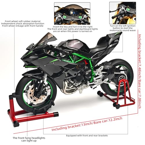 Die Cast Motorcycle 1:6 Scale Kawasaki H2R Alloy Racing Model L8357