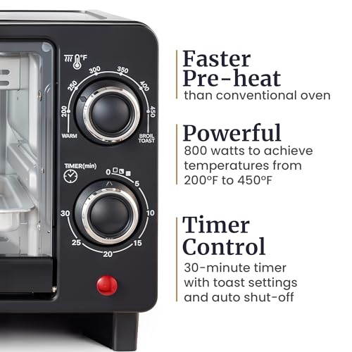 Elite Gourmet ETO236 Compact 2 Slice Toaster Oven, Black C32483