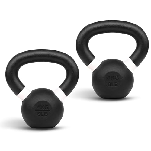 Yes4All Powder Coated Cast Iron Kettlebell Weight Set for Home Gym N15817