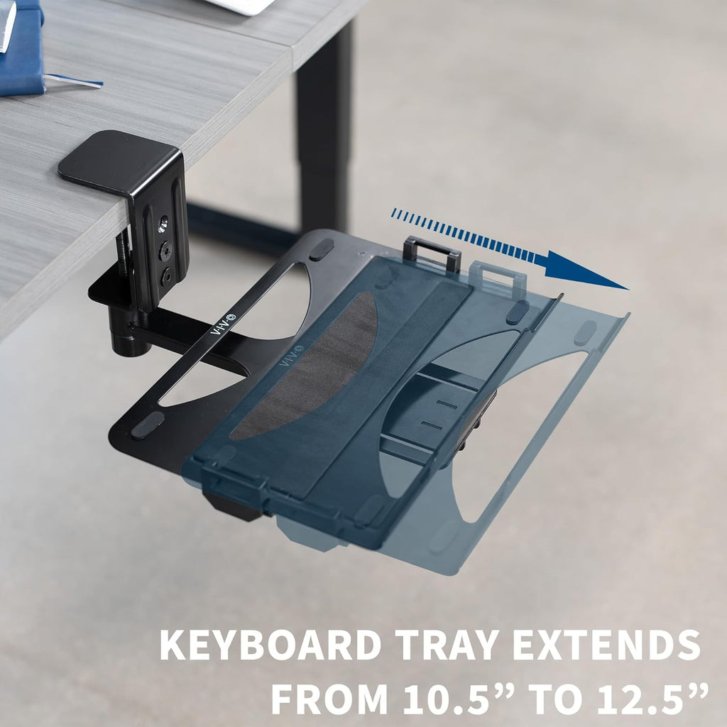 VIVO Clamp-on Rotating Laptop Tray, Extra Sturdy, Black, MOUNT-LAP1CB L3298
