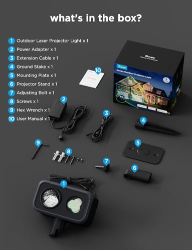 Govee Outdoor Projector Light, Laser and Aurora Star Projector with 16 RGB Patterns Z2134