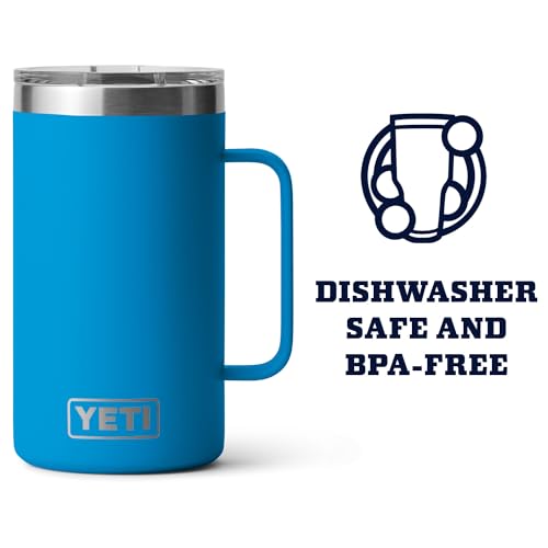 YETI Rambler 24 oz Mug, Stainless Steel, Vacuum Insulated N160