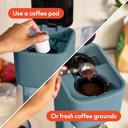 BELLA Single Serve Coffee Maker, K Cup & Ground Compatible, Auto Shutoff X237