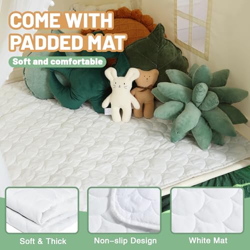 Wilwolfer Kid Tent with Mat and Star Lights - Indoor Playhouse for Toddlers and Girls (Pink) N411519