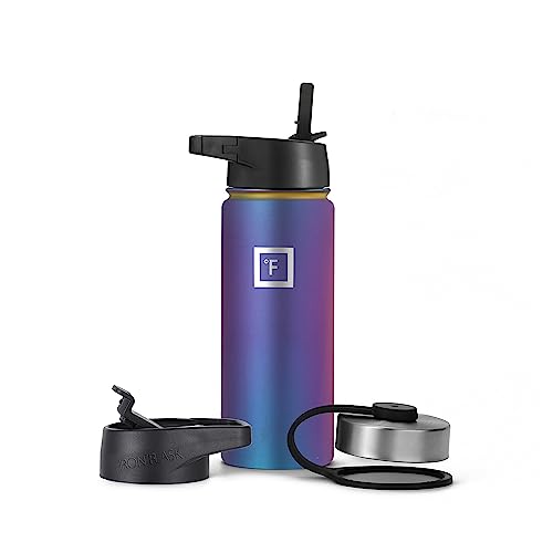 IRON °FLASK Stainless Steel Insulated Water Bottle with 3 Lids, 40 oz U19688
