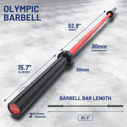 7ft Olympic Barbell 40LB Bar Load 700lbs Capacity Hard Chrome Sleeves X5409
