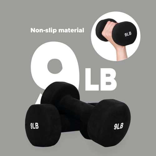 FUXION Neoprene Dumbbell Hand Weights, Set of 2, Hexagon Non-Slip E207497