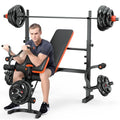 XDDIAS Weight Bench, 770LBS Bench Press Set with Leg Extension, 6 in 1 Olympic Weight Bench for Home Gym, Adjustable Workout Bench with Rack & Preacher Pad, Flat Incline Bench for Weight Lifting