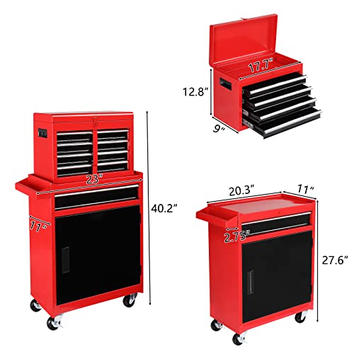 TUFFIOM 5-Drawer Rolling Tool Chest with Lockable Wheels X4579