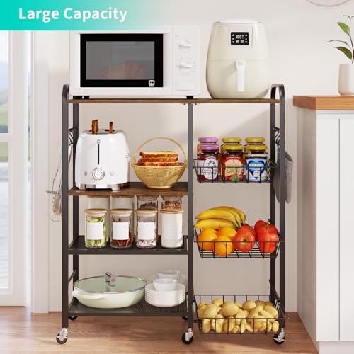 HapiRm Rolling Kitchen Microwave Cart with Pull-Out Baskets X64290