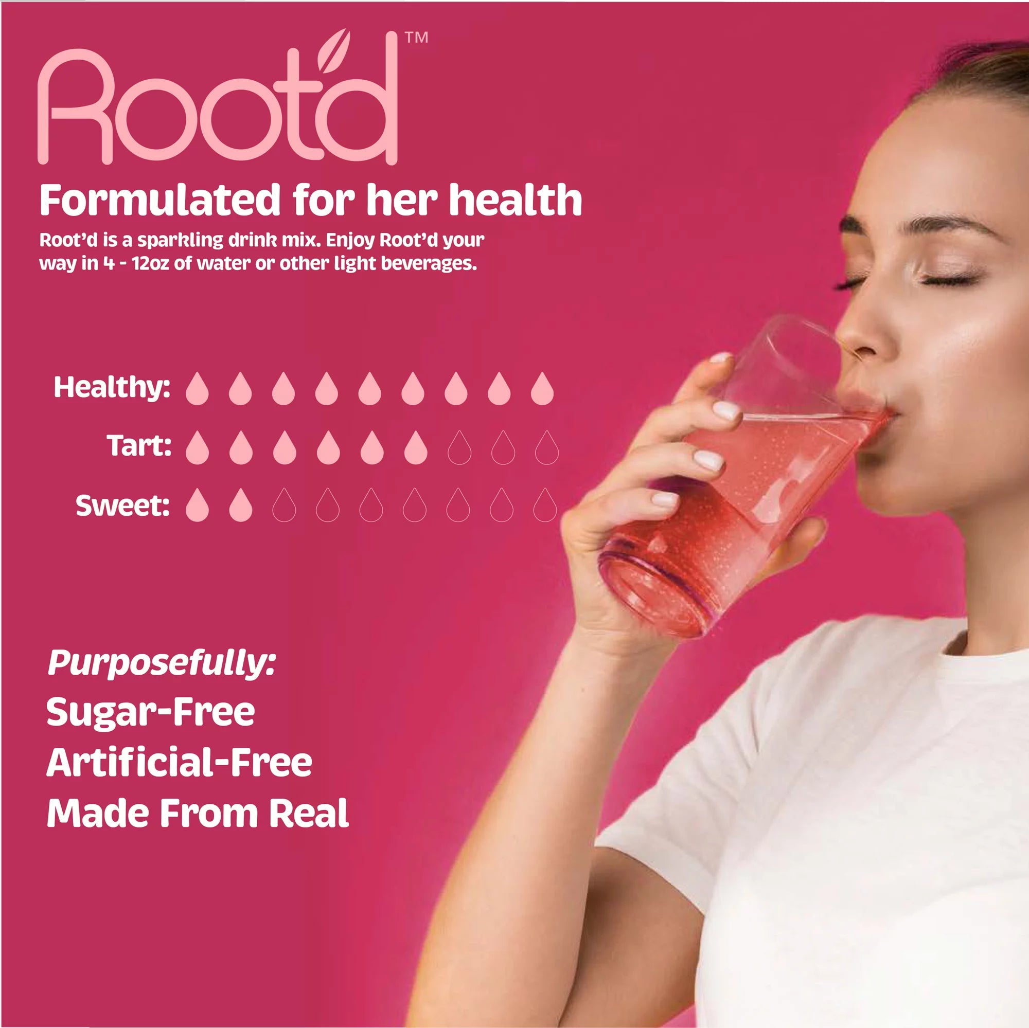 Root'd Multivitamin Powder for Women - 25 Vitamins & Minerals with Electrolytes, 24 Packets W78367