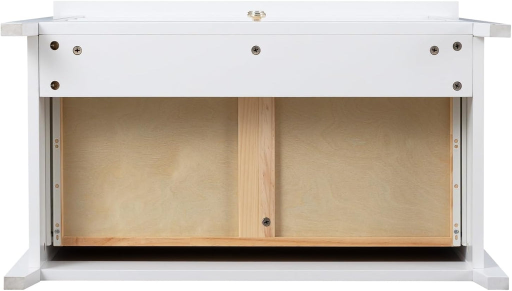Solid Wood Drawer Dresser Bar Cabinet Buffet Server Console Table, White N819979