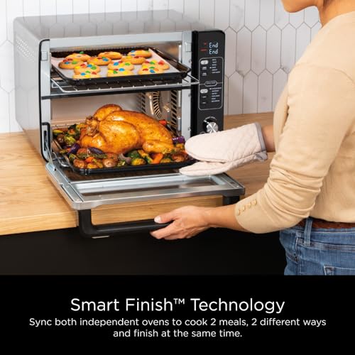 Ninja DCT401 12-in-1 Double Oven with FlexDoor, Stainless Steel (Renewed) K57579