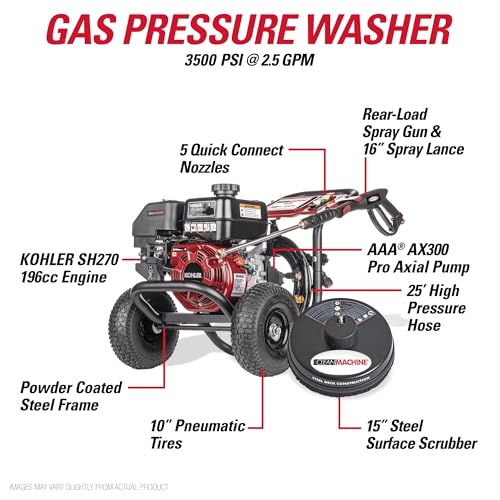 Simpson Cleaning 3400 PSI Gas Pressure Washer, 2.5 GPM, CRX Engine, 25-Foot Hose K189