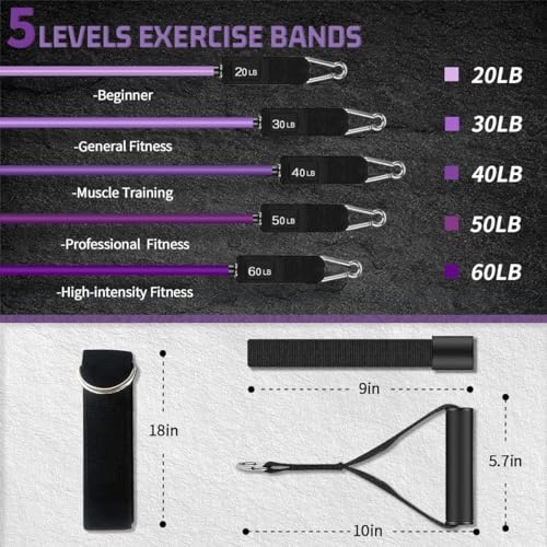 VEICK Resistance Bands with Handles for Home Workout O75059