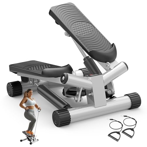OLIXIS Stepper for Exercise, Stair Step Workout Machine with Resistance Bands, Mini Stair Stepper at Home Workout Equipment with 265 LB Load Capacity,Fitness Stepper with LCD Monitor