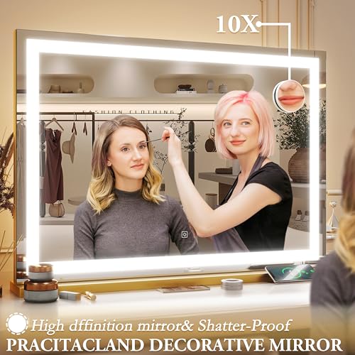Vanity Mirror with Lights, 12.6"×15" LED Makeup Mirror, Touch Control Dimmable D52089