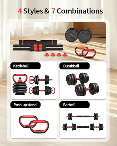Adjustable Dumbbells 80lbs Free Weight Set with Connector for Home Gym I872