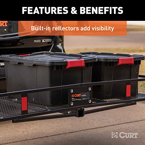 CURT 18152 60 x 24-Inch Hitch Cargo Carrier, 500 lbs Capacity, Black Steel W52353