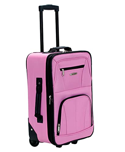 Rockland Fashion Softside Upright Luggage Set, Expandable, Pink, 2-Piece B62260