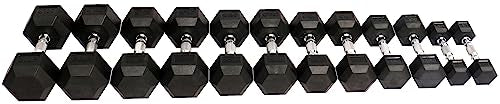 Rubber Coated Hex Dumbbell Weight Set R443