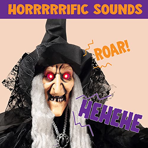 JOYIN 47" Animated Witch Halloween Decorations Outdoor Indoor H9696