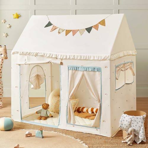 Tiny Land Kids Play Tent with Padded Mat & LED Lights, Indoor Playhouse for Toddlers G6025