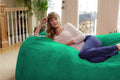 Large 6' Ultra Plush Bean Bag Sofa with Super Soft Microsuede Cover - Durable Flexible Foam Stuffed Lounger Chair for Kids, Adults, Couples - Huge Bean Bag Chair Furniture - Tide Pool