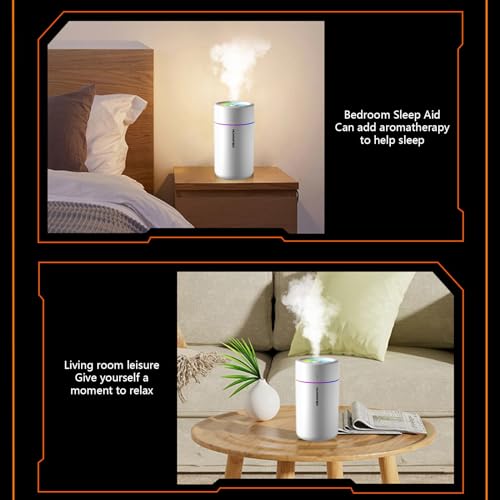 Portable Mini Humidifier 400ml Cool Mist with Night Light for Office Bedroom Car Z88357
