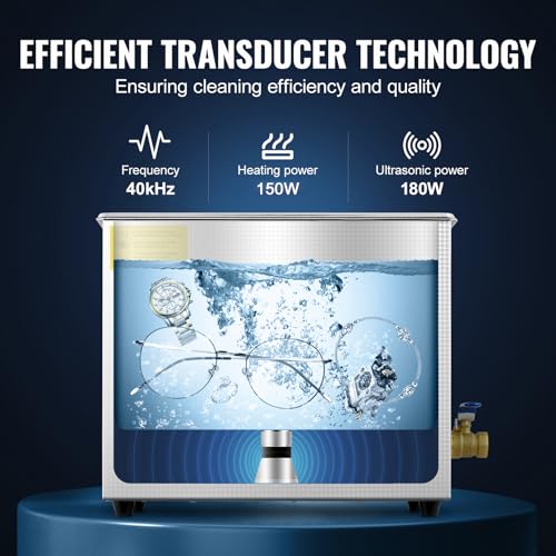 VEVOR Commercial Ultrasonic Cleaner 6L 40kHz with Digital Timer & Heater 110V Q7418