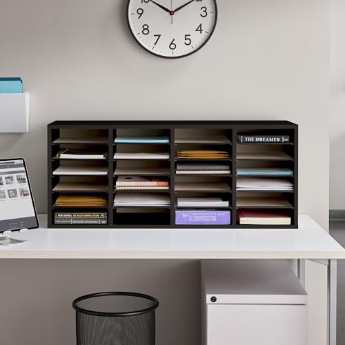 Safco Wooden Paper and Mail Organizer, Adjustable Shelves, Stackable B285