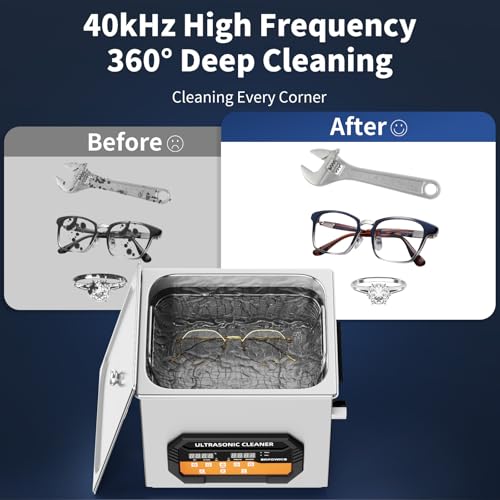 Ultrasonic Cleaner 2L with Heater & Timer, 40kHz SUS 304 Stainless Steel K9648
