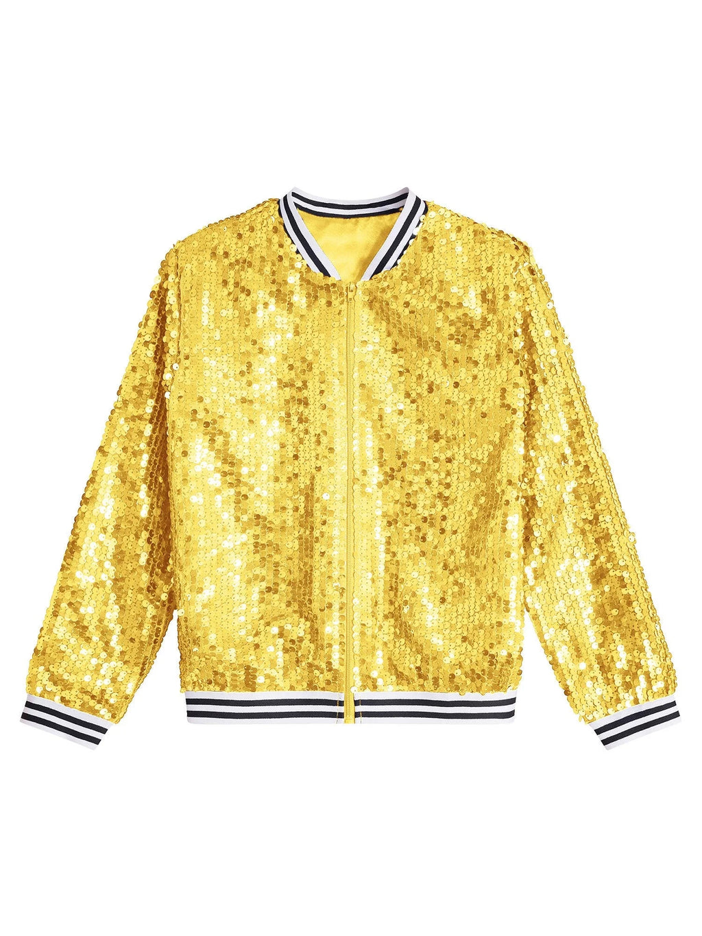 iEFiEL Girls Sparkle Bomber Flight Jacket Gold 14 D83510