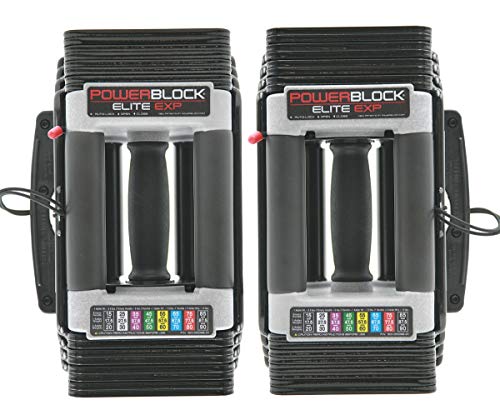 PowerBlock Elite EXP Adjustable Dumbbells, Sold in Pairs, 5-50 lb E769