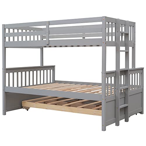 Harper & Bright Designs Twin Over Twin Bunk Bed with Storage Drawers, Solid Wood, Espresso P440327