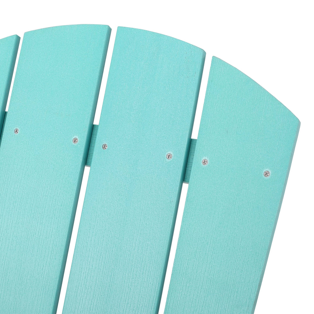 Noble House Culver Faux Wood Slat-Backed Adirondack Chair, Teal, Set of 2 P6416