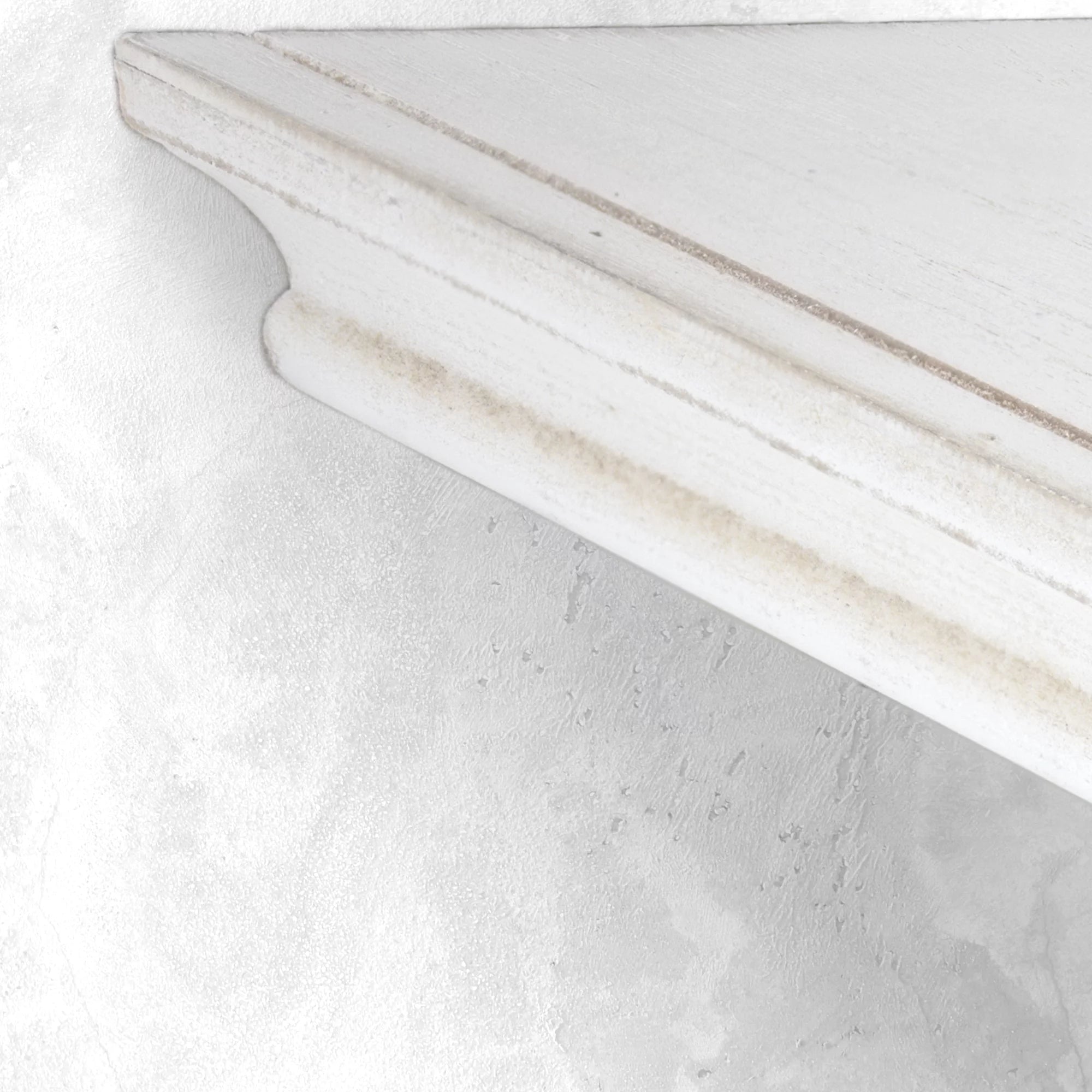 American Art Decor Rustic Whitewashed Wood Floating Corner Shelves, Set of 3 D47446