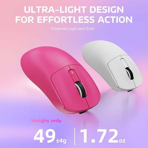 ATTACK SHARK X3 Wireless Gaming Mouse, 49g Ergonomic, PAW3395 26K DPI, White C238377