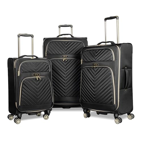 Kenneth Cole REACTION Chelsea Chevron Quilted Luggage, Black, 24-Inch V572