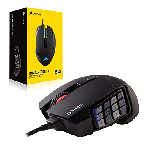 Corsair SCIMITAR RGB ELITE Gaming Mouse, 18,000 DPI, Black F130136