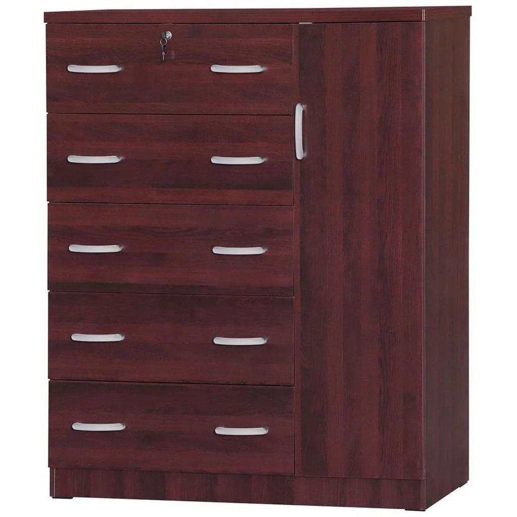 Home Square 2-Piece Queen Captains Bed with 5-Drawer Tall Chest X799